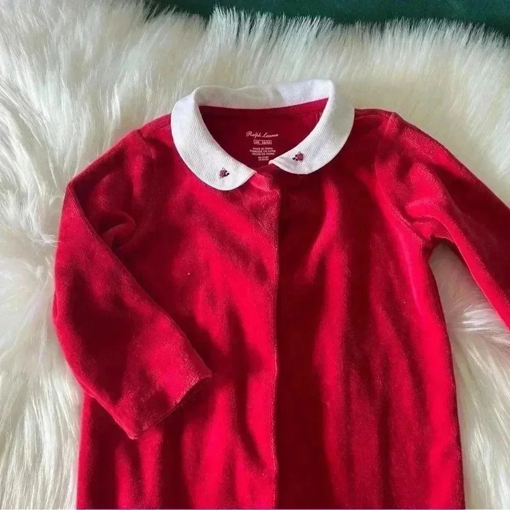 Ralph Lauren Velvet One Piece Onesie Sz 6 Months